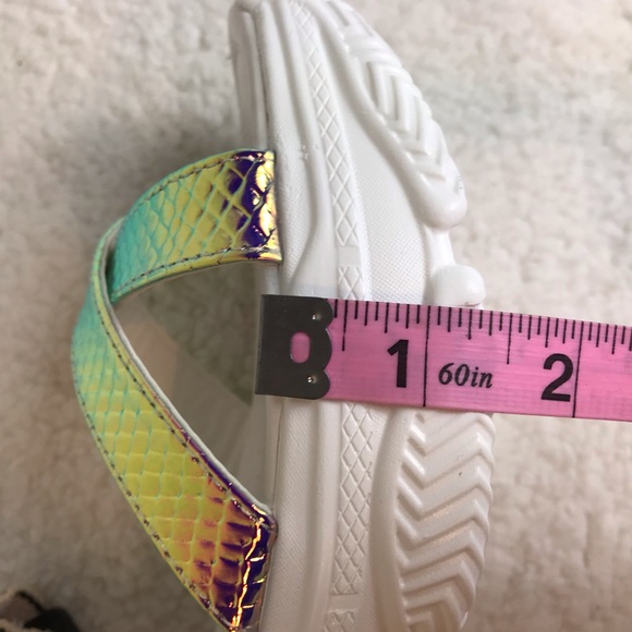 Sneaker Platform Sandals Pink Iridescent Shiny - Picture 6 of 8